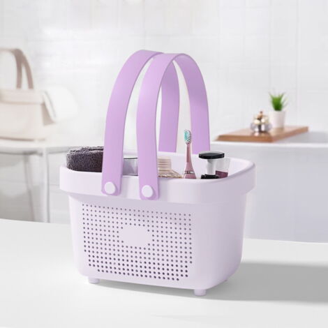 Panier De Rangement Pour Salle De Bain En Plastique Panier Mural Suspendu Support Pour Articles De Toilette De Place Facile à Installer Grand Panier 1 Pièce