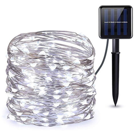 Guirlande Solaire Multicolore Pour Jardin - Décoration Lumineuse Extérieure Moderne En Cuivre