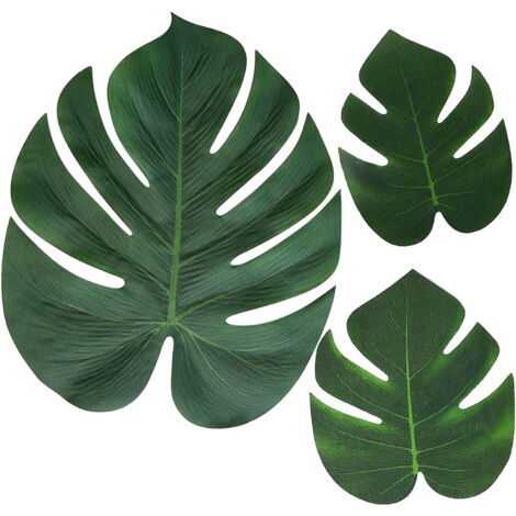 Lot De 12 Grandes Feuilles De Palmier Artificielles Tropicales - Décoration D'intérieur Et D'extérieur - 51x24 Cm - Vert - 11