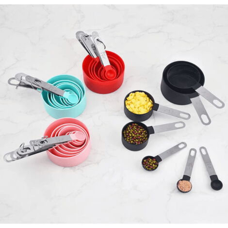 Lot de 10 pièces Tasses et cuillères à mesurer pour mesurer les