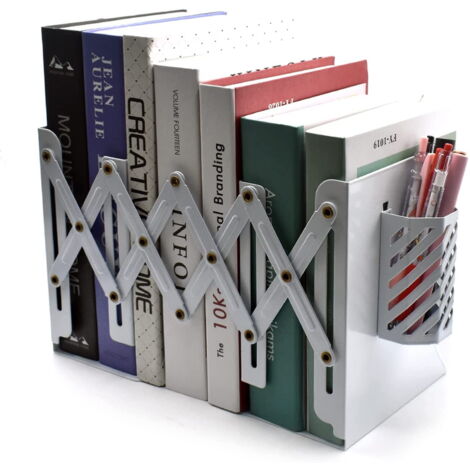Lot De 6 Serre-livres En Métal Gris - Dimensions 160x120x120 Mm - Design En L, Bords Arrondis - Fabriqué En Europe