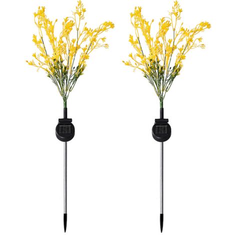 Lot De 2 Lanternes Solaires Extérieur - Lampes Solaires Jardin Avec Motif Pivoine Bronze - Éclairage Romantique Pour Terrasse, Pelouse, Balcon