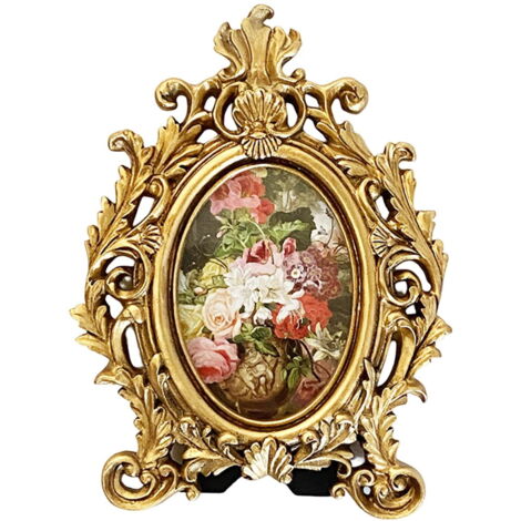 Cadre Photo Ovale En Bois Classique Noir - Décoration Murale Ou De Table - Dimensions 22 X 17 Cm - Livré Avec Clous Sans Trace