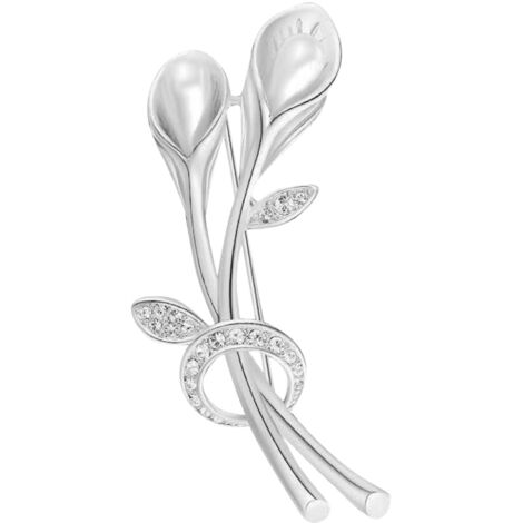Broche Bouquet De Fleur Argenté Vintage - Bijou élégant, Occasion