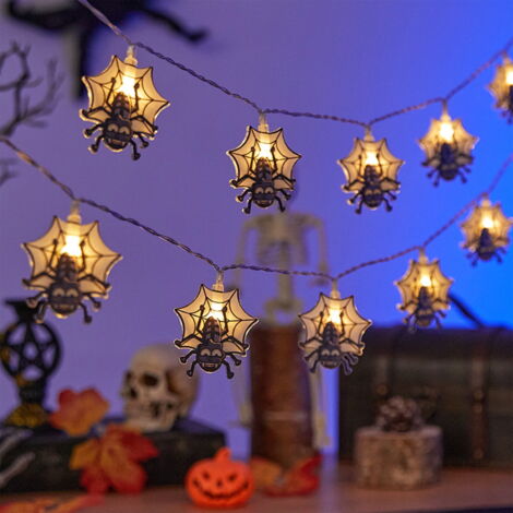 Guirlande Lumineuse Halloween Toile D'Araignée - 70 LED Violet - 8 Modes - USB - Étanche - Pour Intérieur/Extérieur