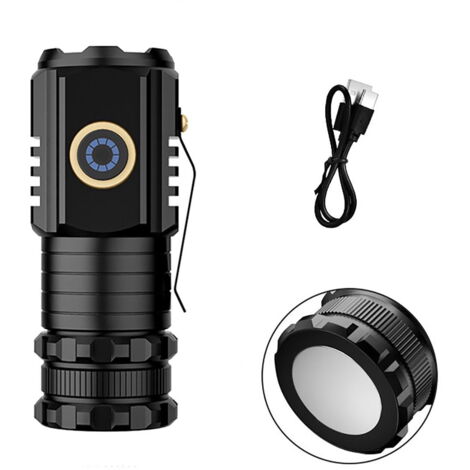 Mini Lampe De Poche USB Rechargeable – Faisceau Longue Distance, Compacte – Idéale Pour Camping, Randonnée, Promenade Nocturne