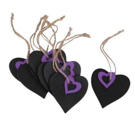 Lot De 40 Mini Tableaux Noirs En Bois Avec Ficelle - 2 Formes - Pour étiquetage Nourriture, Prix, Décoration Fête