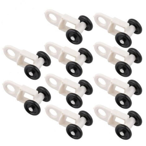 Lot De 15 Rails De Rideau Coulissants Silencieux - Roues En Alliage De Zinc Avec Crochets Pointus - Pour Tringles Standard