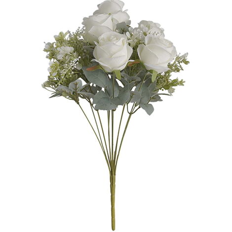 Bouquet de 11 roses artificielles en soie, fleurs réalistes et très ...