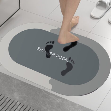 Tapis De Bain Antidérapant En Caoutchouc – Super Absorbant, Séchage Rapide | Pour Sol Salle De Bain, Douche, Baignoire