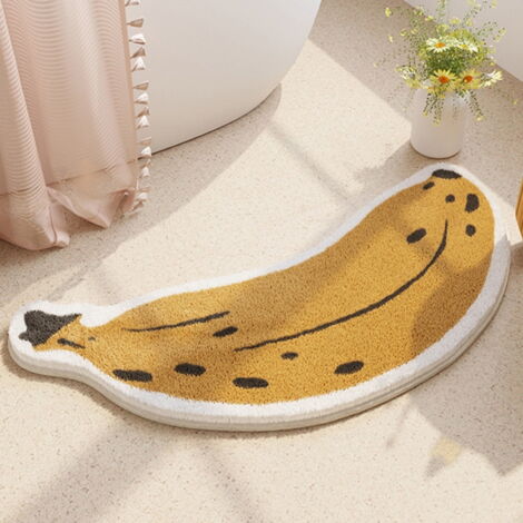 Tapis De Bain Amusant En Forme De Fruits - Tranches De Citron, Pêche, Etc. - Absorbant Et Antidérapant - Pour Salle De Bain, Cuisine - 12