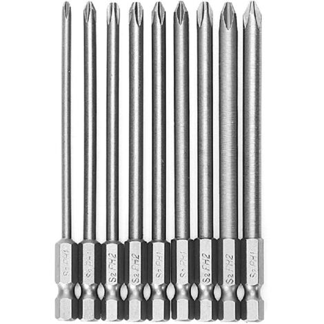 Mesee 9pcs Embouts de Tournevis à Tête Carrée 50mm de Tige Hexagonale 1
