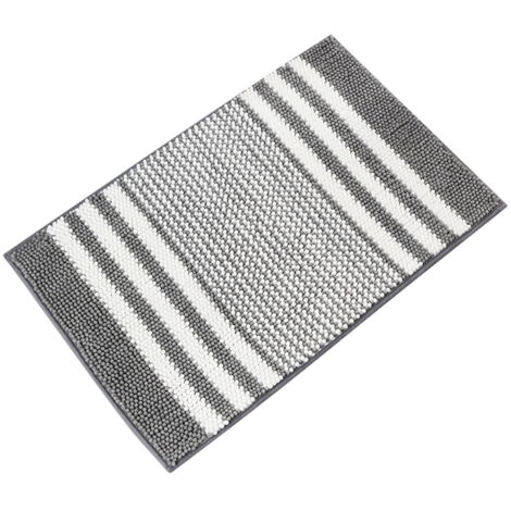 Tapis De Bain En Chenille Doux - Absorbant Et Antidérapant