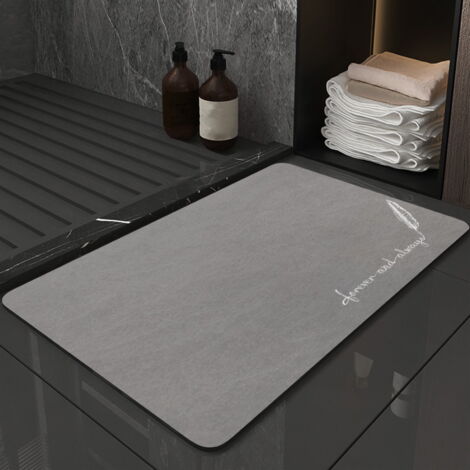 Tapis De Séchage Pierre De Diatomée - 60x39 Cm - Blanc - Super Absorbant Pour Cuisine