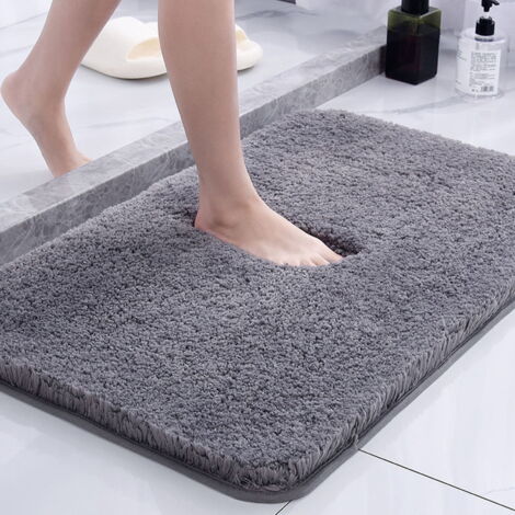 Tapis De Douche Incurvé, Tapis De Sol Antidérapant, Lavable En Machine, Tapis De Bain Absorbant L'eau Avec Fond Antidérapant Pour Salle De Bain D' Angle, 30 X 60 X 100 Cm (bleu