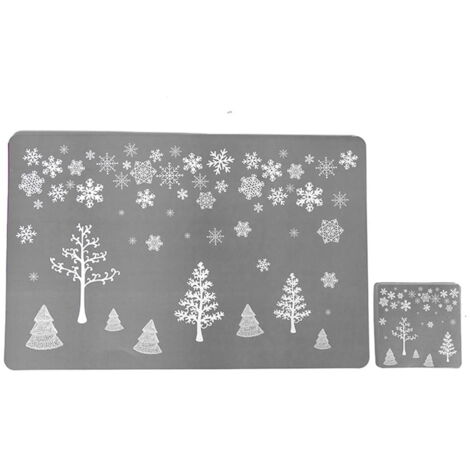 Lot De 6 Sets De Table De Noël Lavables - Motif Bonhomme En Pain D'épice - Rouge Et Vert - 43x30 Cm - Plastique