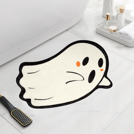 The Murder Mat – Tapis de bain horreur à changement de couleur avec effet d'empreinte rouge – Décoration de salle de bain effrayante pour Halloween ou farces