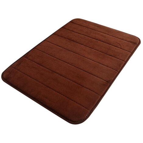 qing yun Tapis de bain doux en mousse à mémoire de forme ultra doux et super absorbant pour cuisine, salle de bain (80 x 160 cm, marron