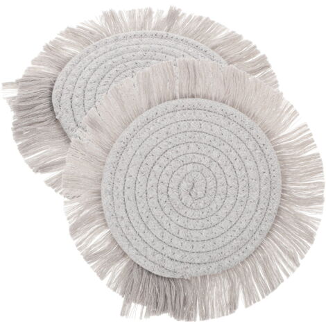 Accessoire De Salle à Manger Décontracté Zology Lot De 4 Sets De Table Bohème Faits à La Main En Coton Naturel Et Toile De Jute Et Paille D'eau Tissés - Décoration Macramé Accessoire De Salle à Manger Décontracté Zology Lot De 4 Sets De Table Bohème Faits à La Main En Coton Naturel Et Toile De Jute Et Paille D'eau Tissés - Décoration Macramé
