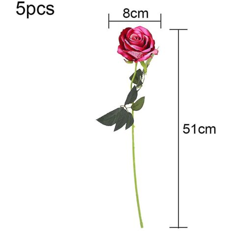 Laelfe 12 Pièces Rose Rouge Artificielles, Longues Tiges Fausse Roses Rouge en Soie pour Bouquet de Mariée, Décoration de Fête à la Maison, Hôtel, Jardin (Bourgogne