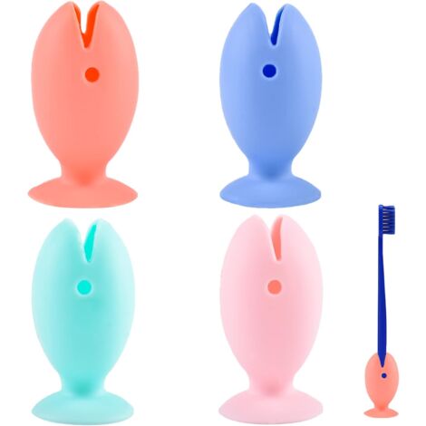 Ensemble De 4 Porte-brosses à Dents Mignons, Mini Brosse à Dents En En Silicone En Forme De Poisson Support Daccessoires De Salle De Bain 86860136 Ensemble De 4 Porte-brosses à Dents Mignons, Mini Brosse à Dents En En Silicone En Forme De Poisson Support Daccessoires De Salle De Bain 86860136