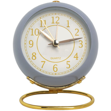 Justup Réveil Analogique Silencieux 10 Cm – Rétro Blanc, Pas De Tic-Tac, Veilleuse, Piles, Idéal Chambre Enfant Bureau