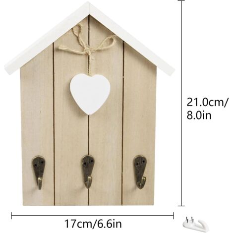 Porte-Clés Mural Personnalisé En Métal - Forme Cœur Infini Avec 5 Crochets - Décoration Et Organisation D'Entrée - Cadeau De Maison - 7