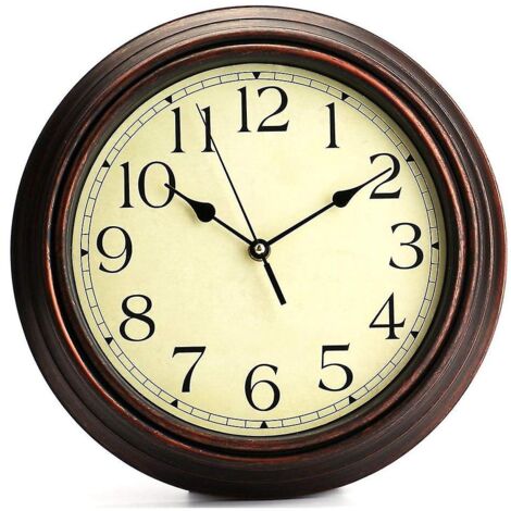 Horloge murale décorative à quartz rétro classique ronde de 12 pouces ...