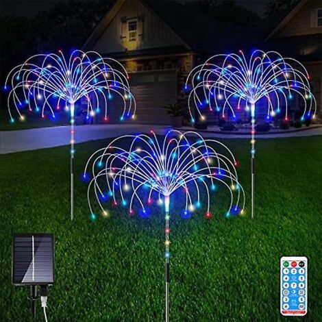 180led-8pcs White Feux D'artifice Solaires à LED Pour L'extérieur Décoration De Jardin étanche