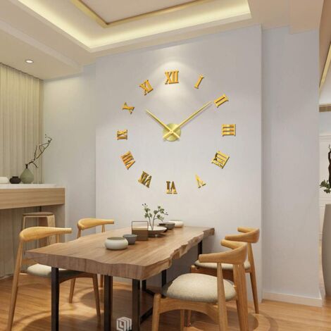 Horloge Murale 3D DIY Bois De Chêne 'Lamelles' – Grande Horloge Design Moderne Scandinave, Silencieuse, Idéale Salon, Bureau, Chambre