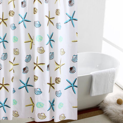 Rideau De Douche Motif Dragon Mignon Cyan - Polyester épais 152x183 Cm, Lavable Machine, 12 Crochets Inclus - 4