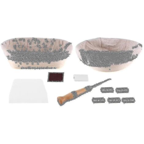 Panier De Fermentation Ovale 10 Pouces LURNODY - Lot Paniers à Pain Rotin Naturel Avec Accessoires Boulanger