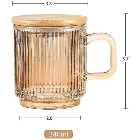 Olyzer Lot de 2 tasses à café en verre à double paroi, tasse à café en verre de 350 ml, tasse à