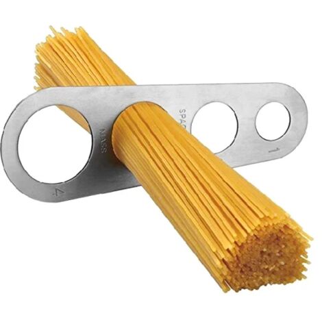 Tang Yuan Règle à Spaghetti + Pince à Spaghetti En Acier Inoxydable - Outil De Mesure Précis Et Service De Table (2 Pièces)