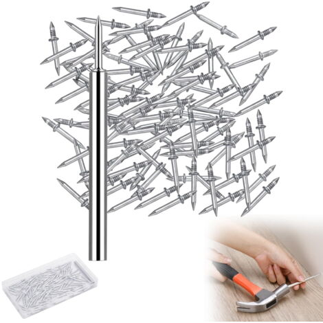 250 Clous Invisibles à Double Tête Pour Plinthe - Sans Couture, En Métal, Facile à Retirer - Pour Pose Propre De Plinthes