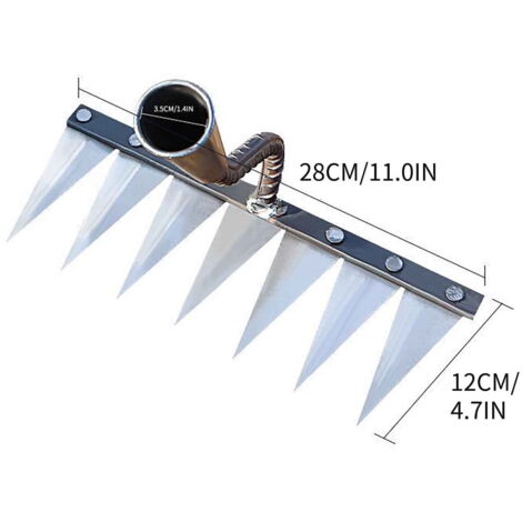Rateau De Désherbage 3 Dents – Outil Jardin Acier Robuste Sans Manche, Pour Désherber, Ameublir Et Semer