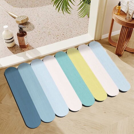 Tapis De Bain à Séchage Rapide 40,6x61 Cm - Absorbant, Antidérapant, En Flanelle - Lavable En Machine