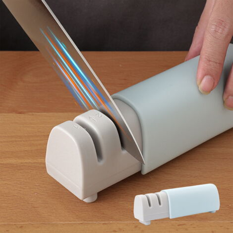 Aiguiseur Manuel Pour Couteaux Et Ciseaux - En Acier Inoxydable, Base Antidérapante, Compact