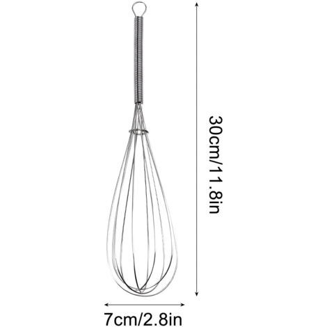 Fouet à Ressort En Acier Inoxydable - Manuel - 21 Cm - Pour œufs, Crème, Sauces, Pâtes
