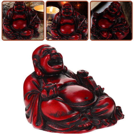 Statue Bouddha 45 Cm - Pierre Synthétique - Gris - Décoration Jardin Feng Shui
