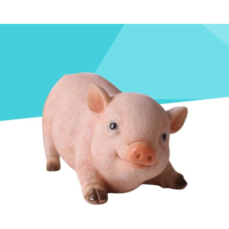 Statue Cochon Résine Jardin - 17x10x7cm - Déco Amusante Pelouse Ou Intérieur