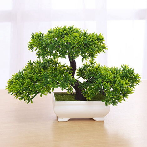 Plante Artificielle Bonsaï En Pot - Décoration Maison Ou Bureau - 20 Cm De Haut - Plusieurs Couleurs Disponibles