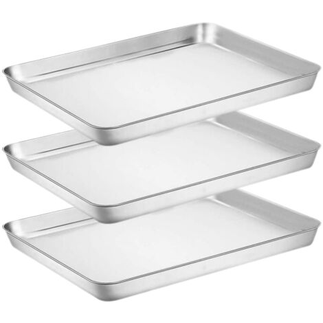 Lot De 3 Plaques De Cuisson Pro En Inox TeamFa - Non Toxique, Résistant