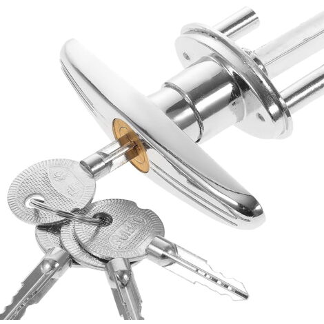 Serrure à Poignée En T TOTMOX Pour Abri Jardin, Remorque, Camping-car - 2 Clés Incluses - Noir Alliage Zinc