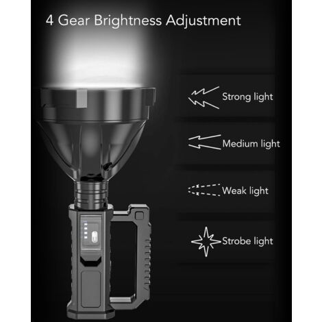 Lampe Torche Rechargeable Ultra Forte - Idéale Pêche Et Bricolage