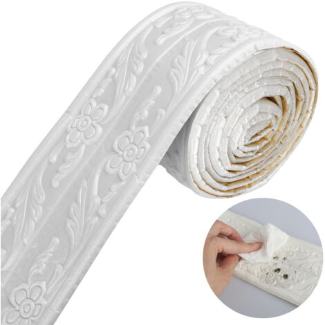 Fleurs Artificielles Frise Murale Décorative Floral Noir - 5m Adhésif PVC Imperméable Pour Plinthe Ou Papier Peint Décoration Plinthe Papier Peint