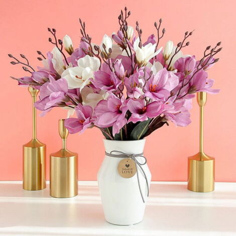 Lot 3 Plantes Artificielles 35cm PASCH ® Lot De 3 Orchidées Artificielles En Pot (35 Cm) - Arrangement Floral Blanc-Rose Dans Pots Céramique Brillante, Fleurs Décoratives Réalistes