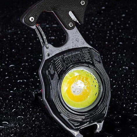 Porte-clés Lampe LED Multifonction – 460LM – Avec Tournevis, Bris De Vitre, Signal Rouge – Testé