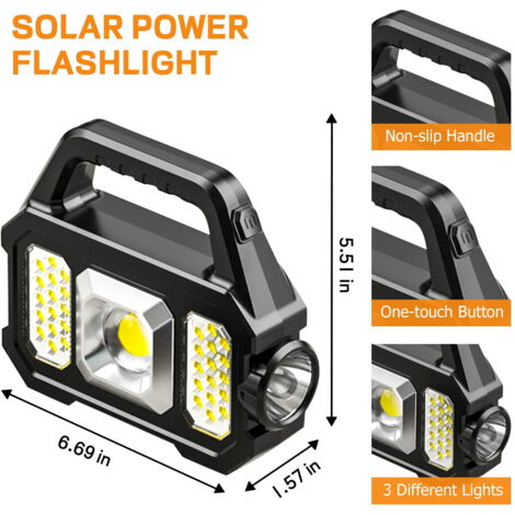 Lampe De Poche Solaire AeeYui - Torche LED Rechargeable à Manivelle, Idéale Pour Camping, Escalade, Vélo Et Urgences Survie