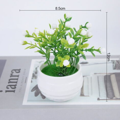 Lot De 3 Mini Plantes Artificielles En Pot TOGEVAL - Décoration Bureau, Maison, Sans Entretien - Taille 16x7x7 Cm